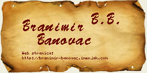 Branimir Banovac vizit kartica